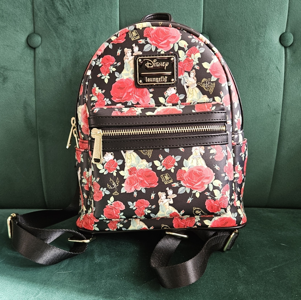 Loungefly Disney Beauty And The Beast Belle Roses Mini Backpack